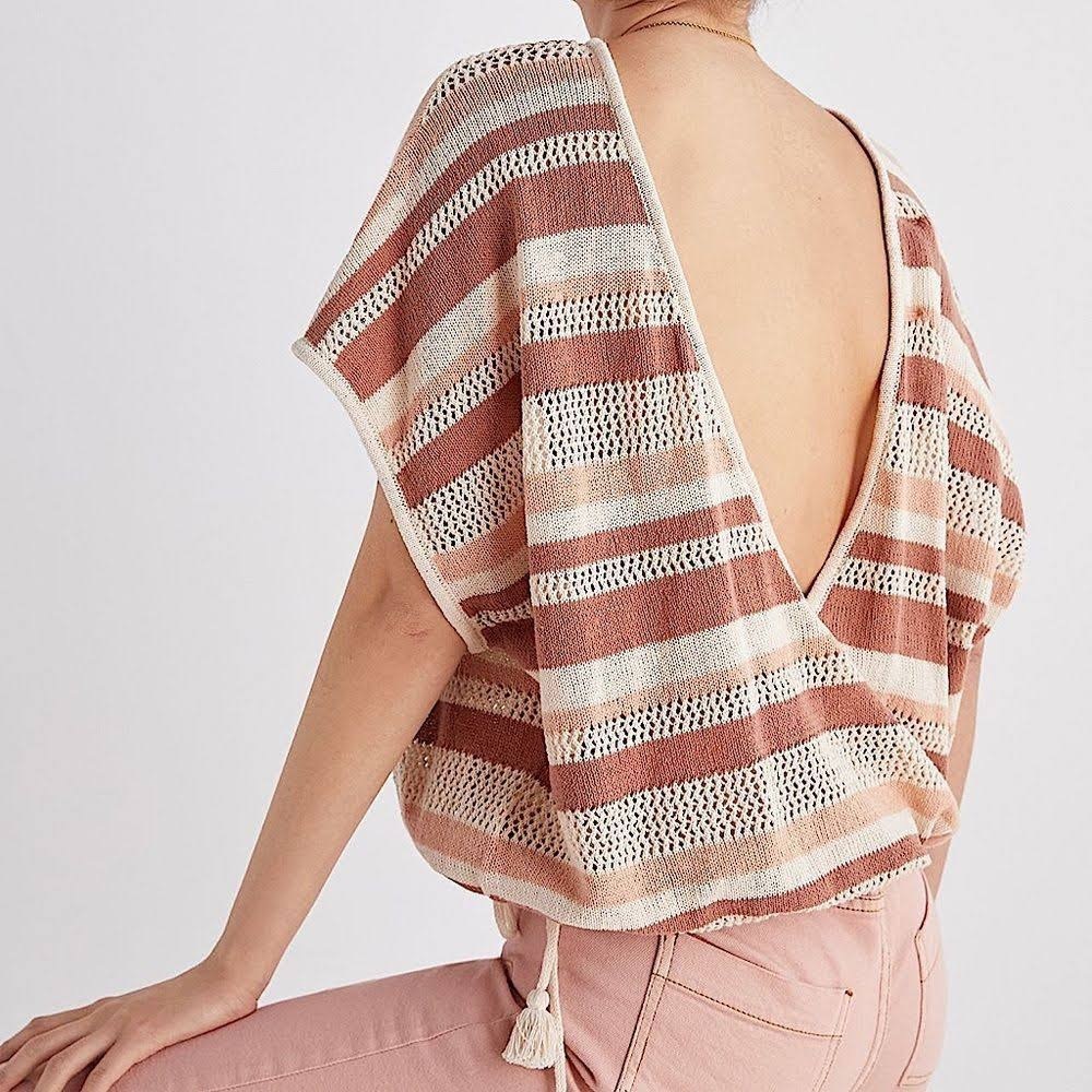 Anthropologie | Red Line | Striped Side-Tie Poncho